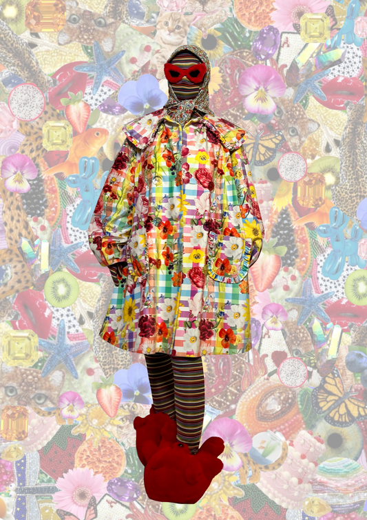 Manteau oversize à fleurs